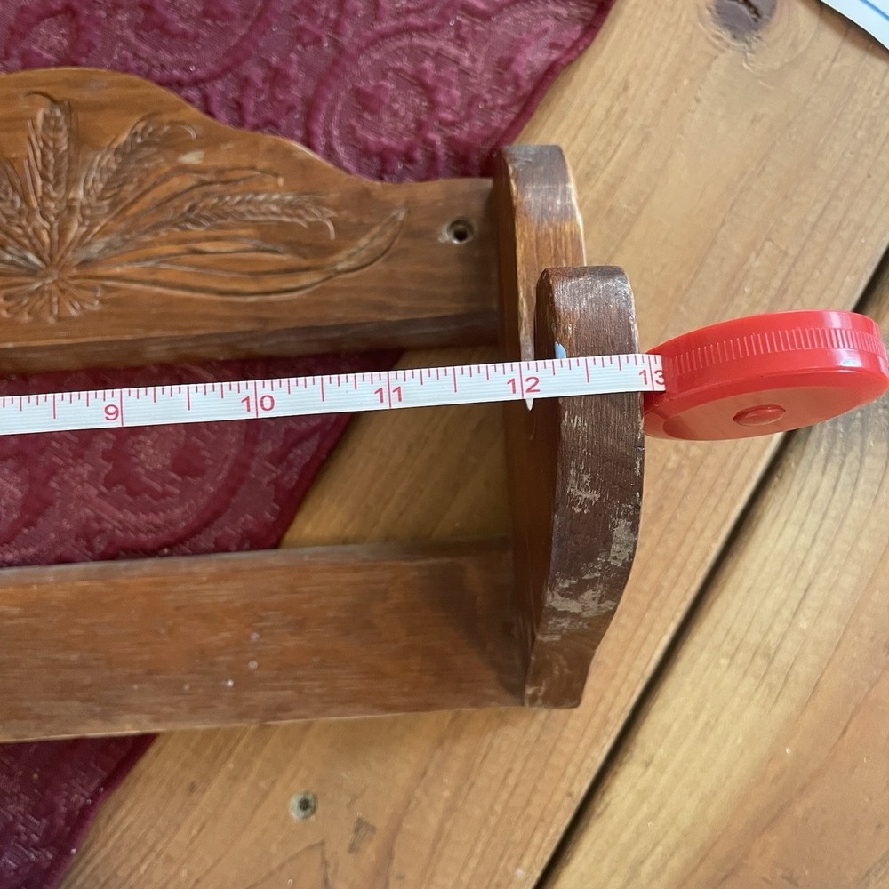 Vintage Wooden Wall Mount Paper Towel Holder Farmhouse Rustic Style Cottagecore - Picture 3 of 6